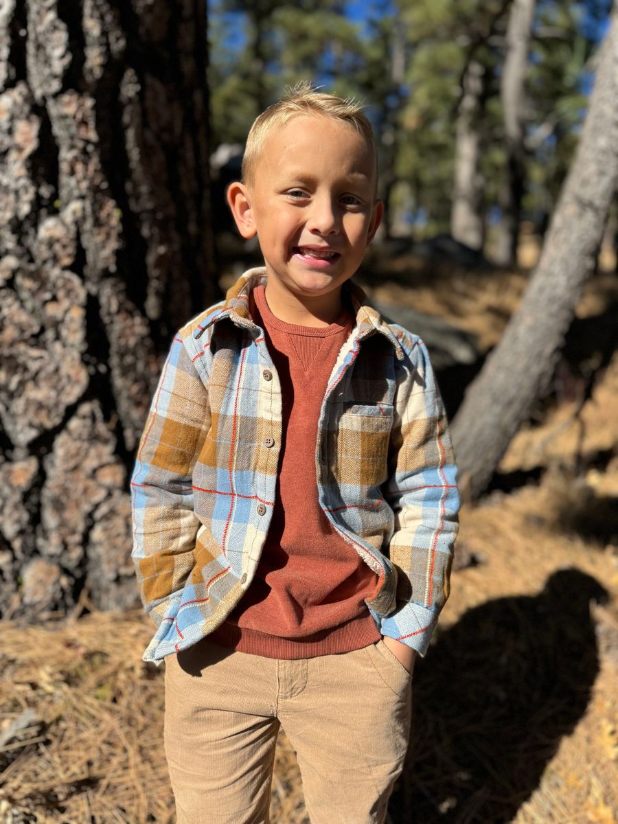 Blue/Brwn Lined Shacket