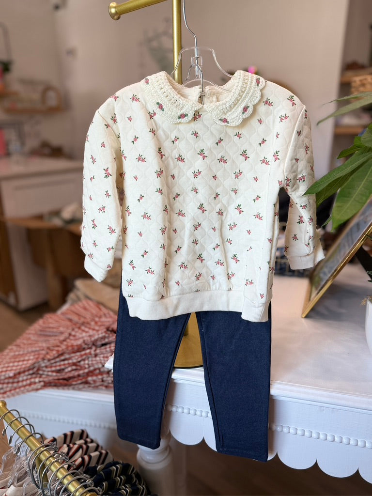 Sweatshirt Set Blue/Wte