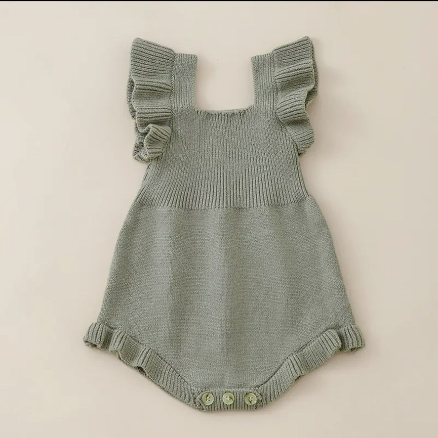 Sage Baby Girl Knitted Jumpsuit