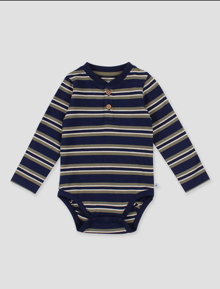 Navy/Olive Striped Bodysuit