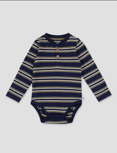 Navy/Olive Striped Bodysuit