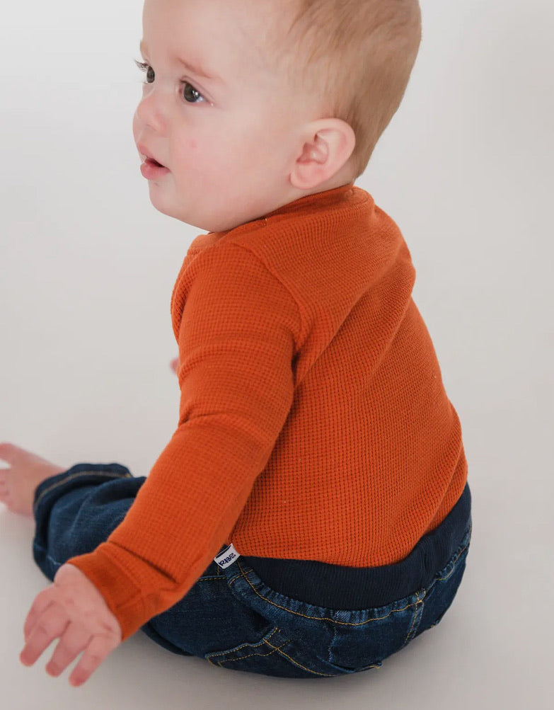 Rust Waffle Knit Bodysuit