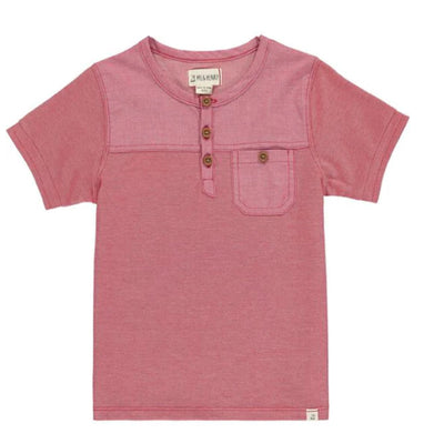 Me & Henry Henley Tee- Red