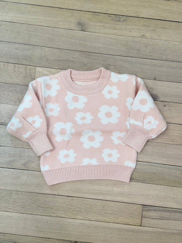 Pink Baby Girl Flower Sweater
