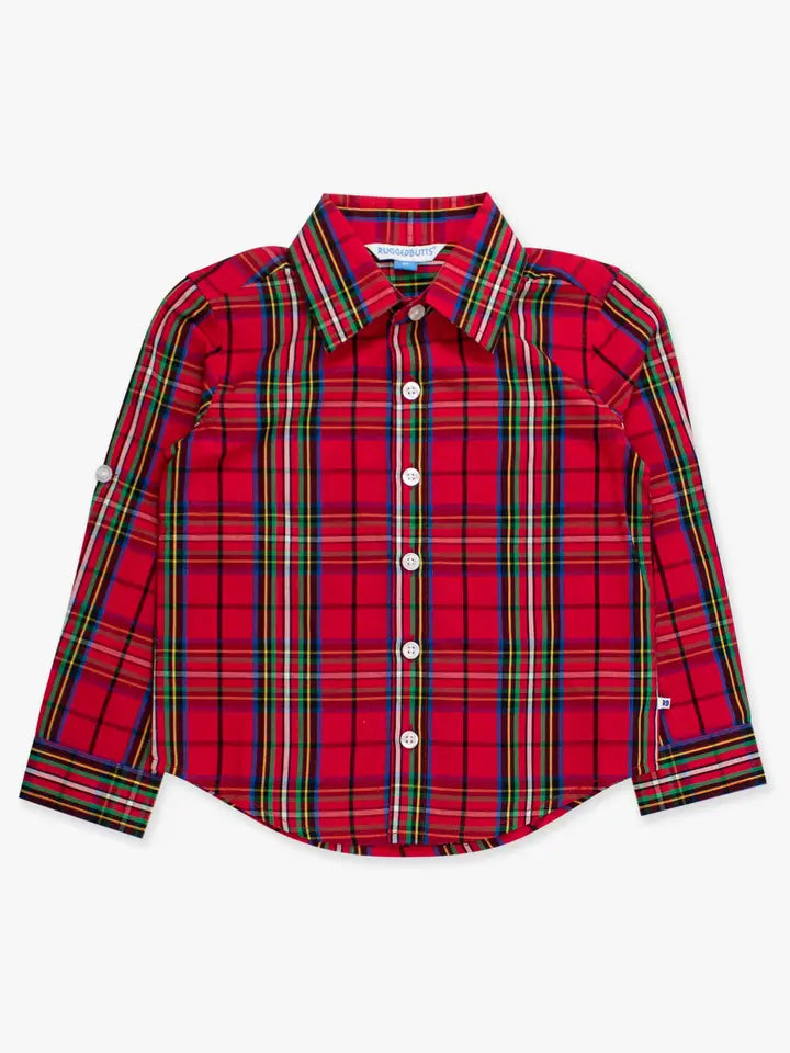 Red Nicholas Plaid Button down
