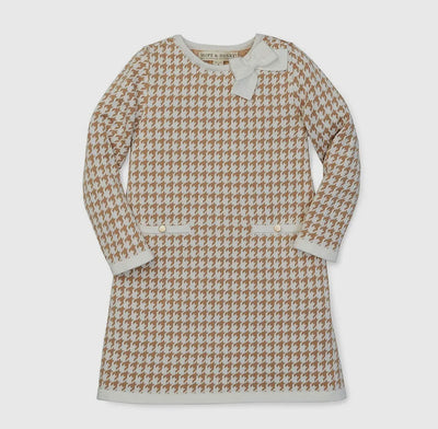 Bow Detail Houndstooth Dress