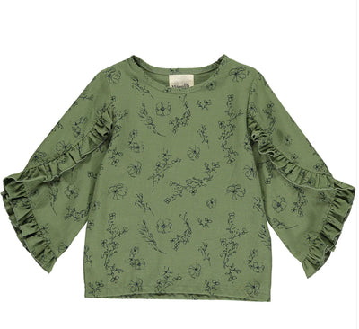 Lola Blouse - Green Floral