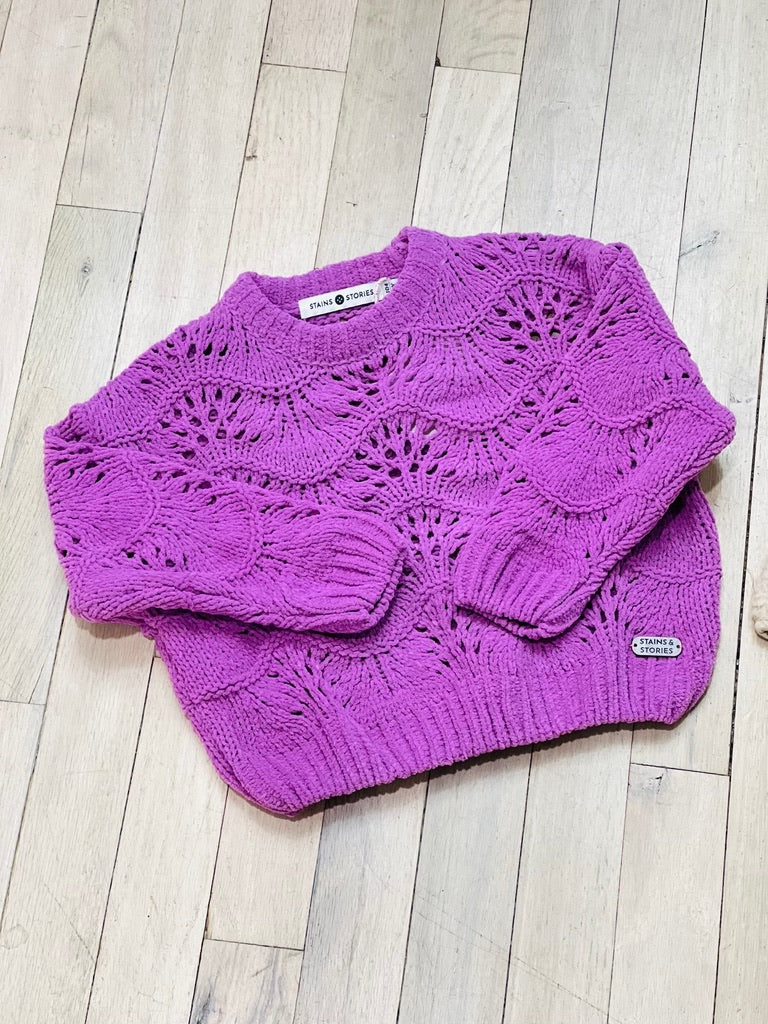 Purple Crochet Sweater