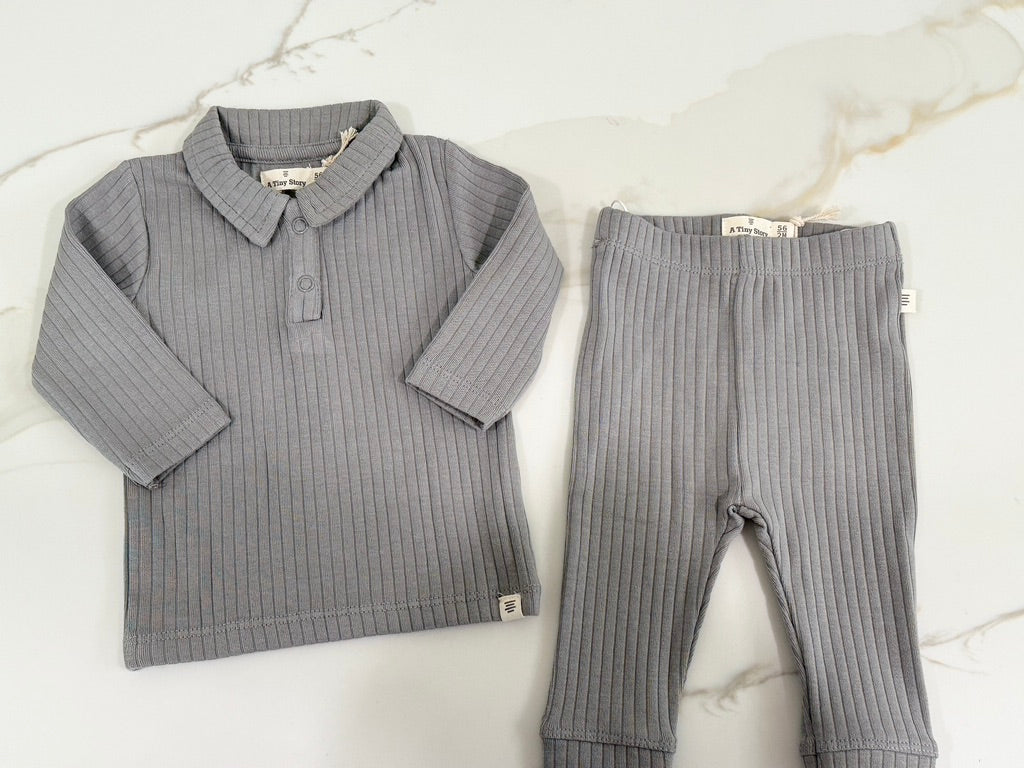 Grey Collared Set