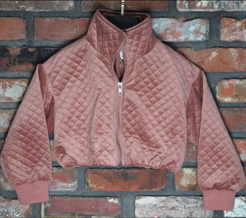 Blush Cropped Quilted Jacket