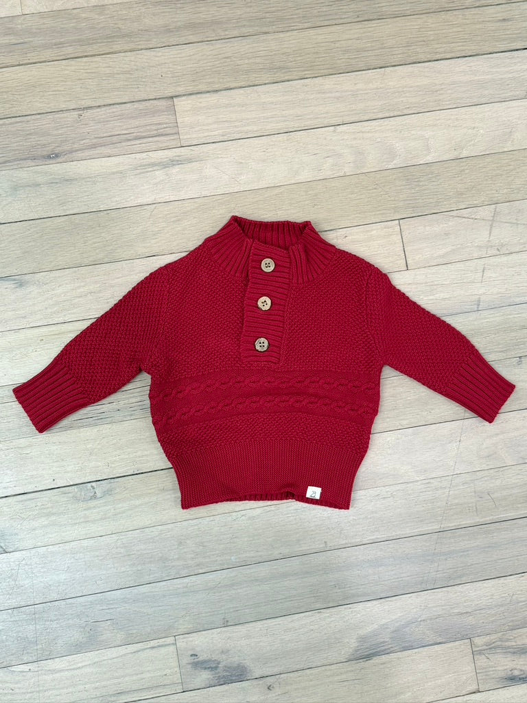 Boys Red Cable Sweater