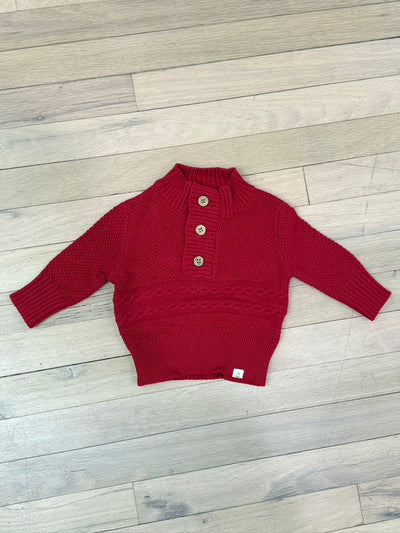 Boys Red Cable Sweater
