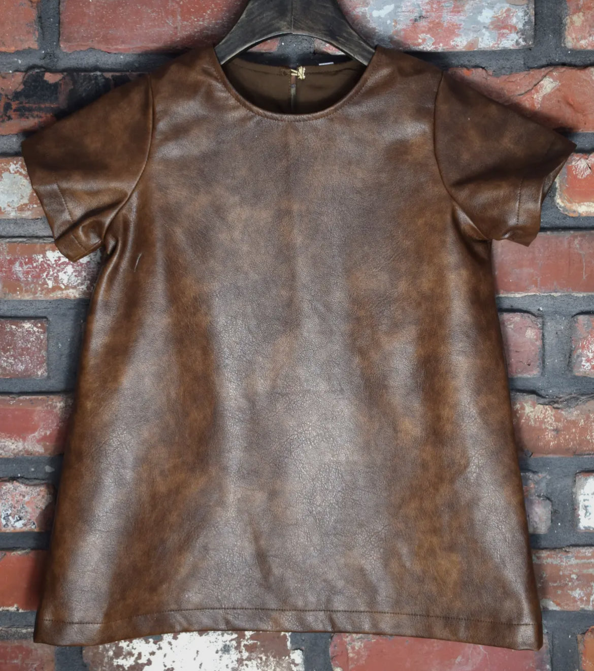 Brown Faux Leather Dress