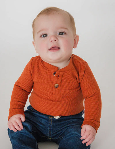 Rust Waffle Knit Bodysuit