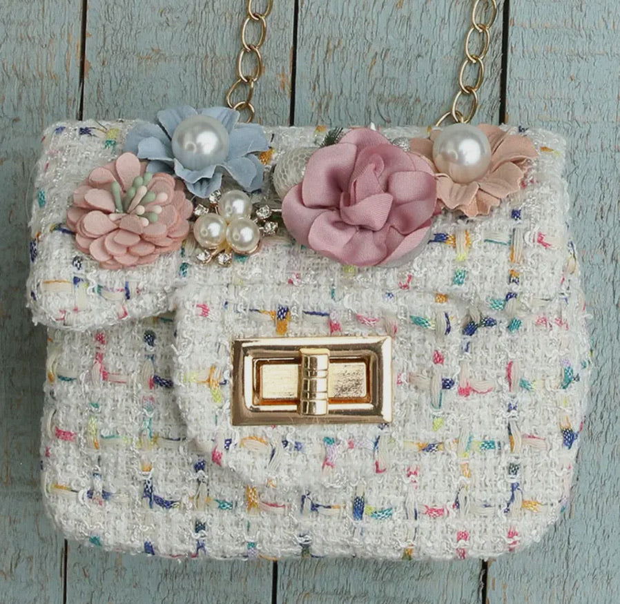 Tweed Flower Purse
