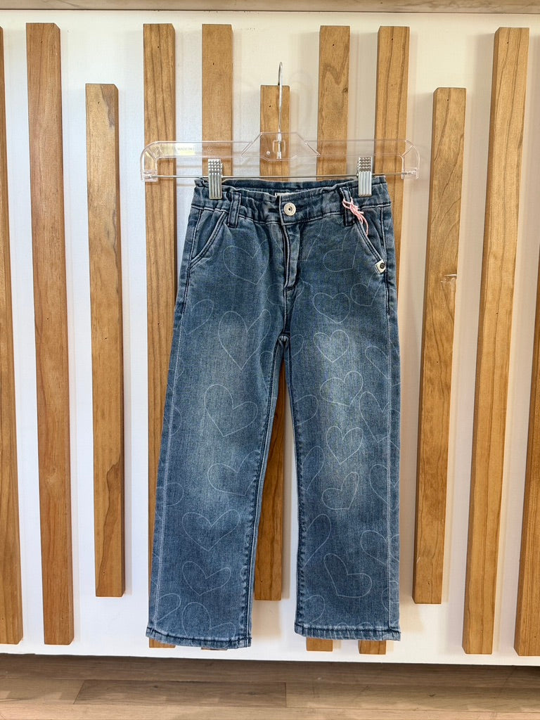 Girls Printed Denim Pants