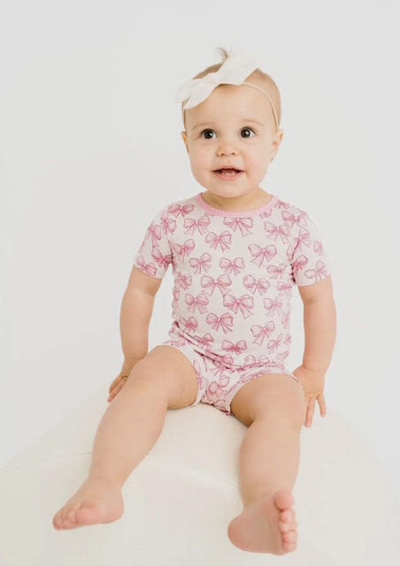 Pink Bows Bamboo Pjs