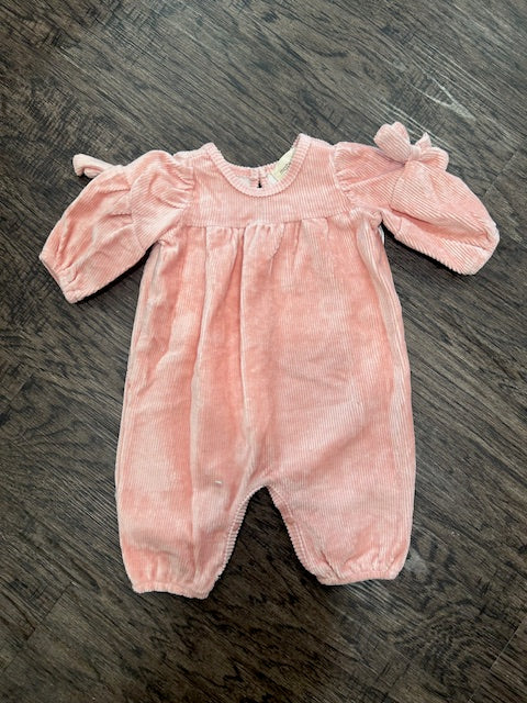 Velvet Ribbed Blossom Romper