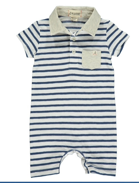 Navy/White Polo Romper