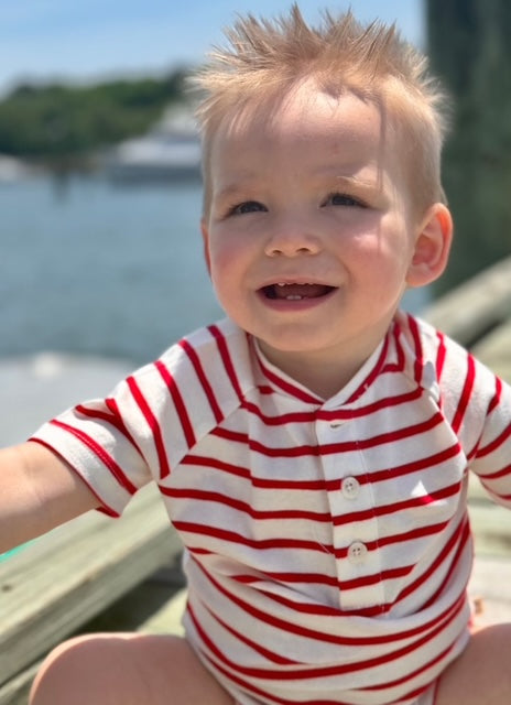 Red/White Stripe Onsie