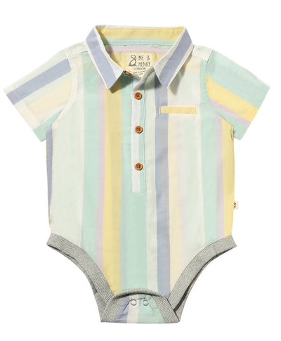 Yellow/Blue Stripe Linen