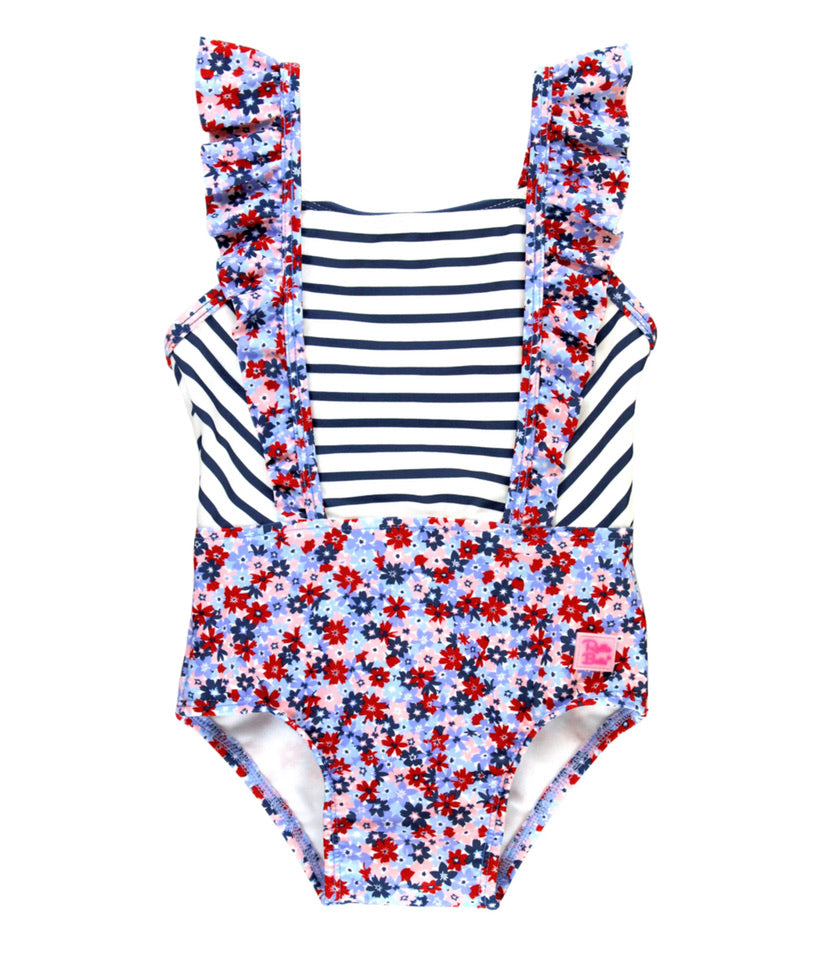 Red, White & Bloom One Piece