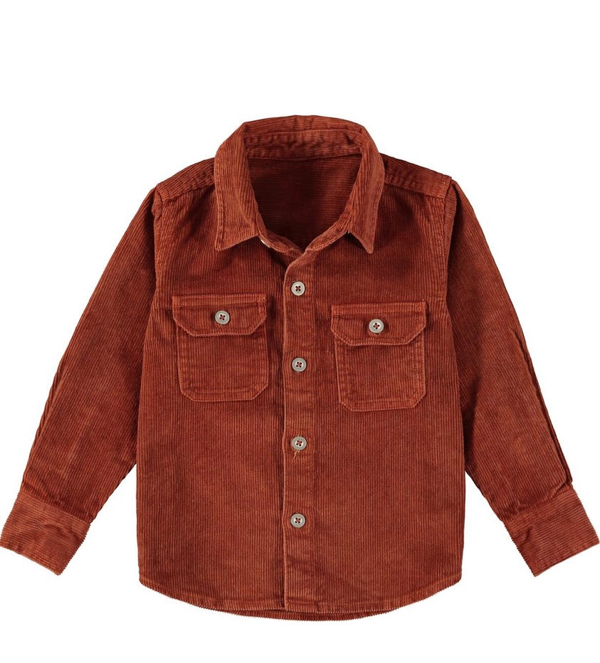 Burnt Orange Corduroy Shacket