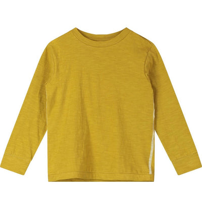 Contrast Stitch Long sleeved tee- Mustard